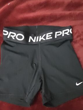 Nike PRO Black Shorts with White Swoosh
